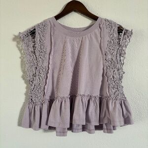 Anthropologie lavender crochet tank top